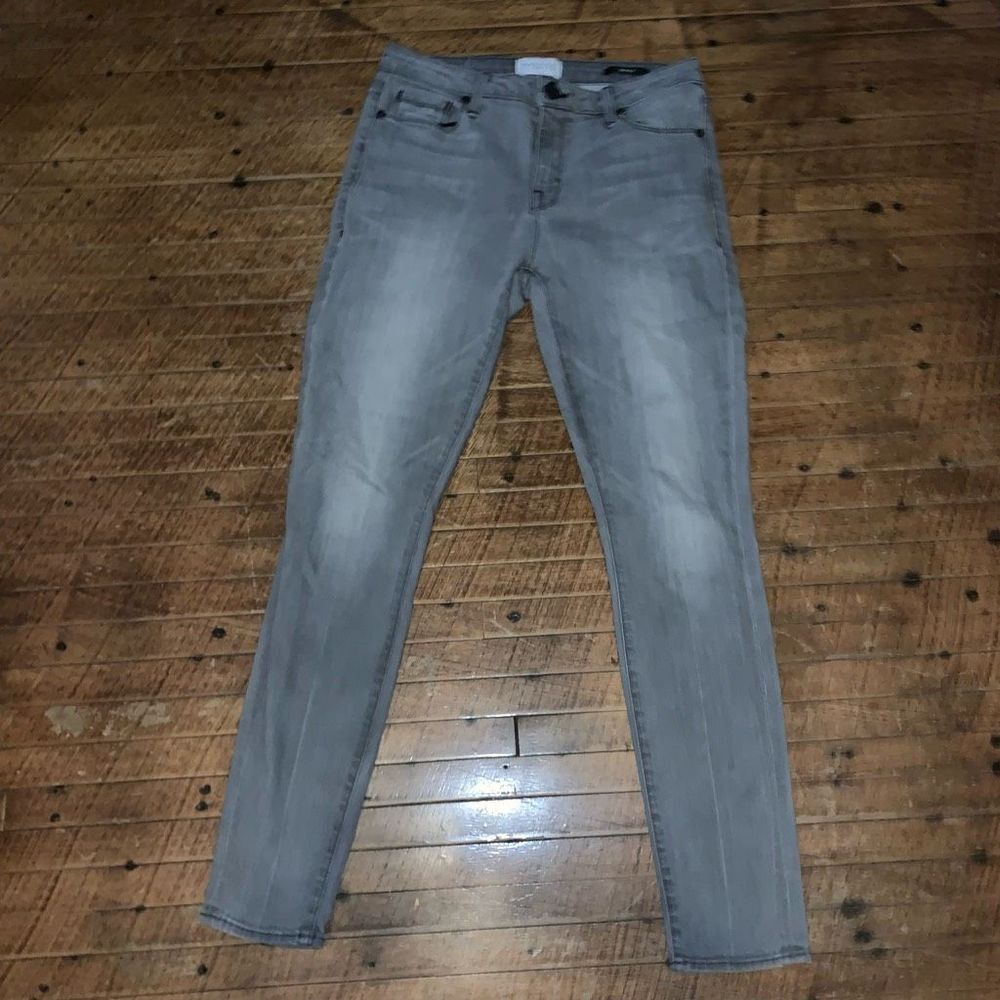 Parker Smith gray washed distressed skinny 28 jeans